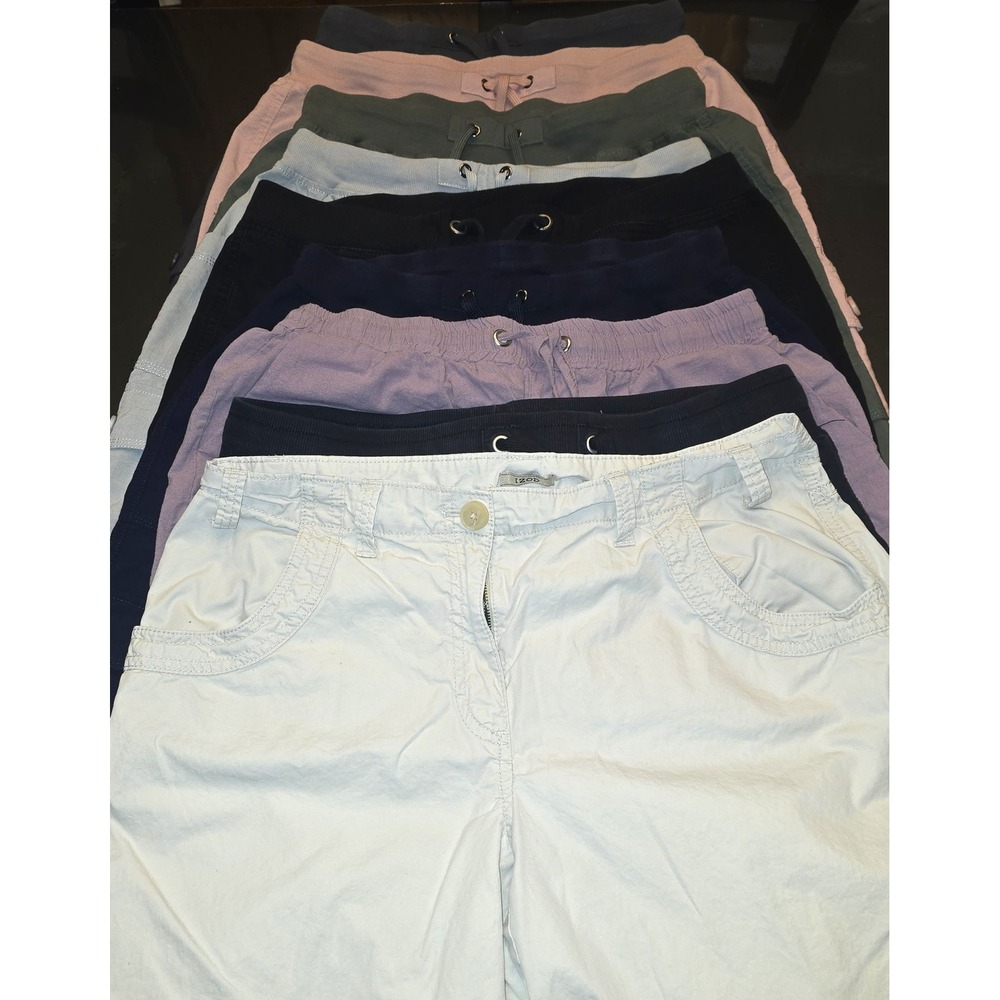 Lot of 9 Womens Capris Size Large IZOD Loft Westport Drawstring Chino Pants